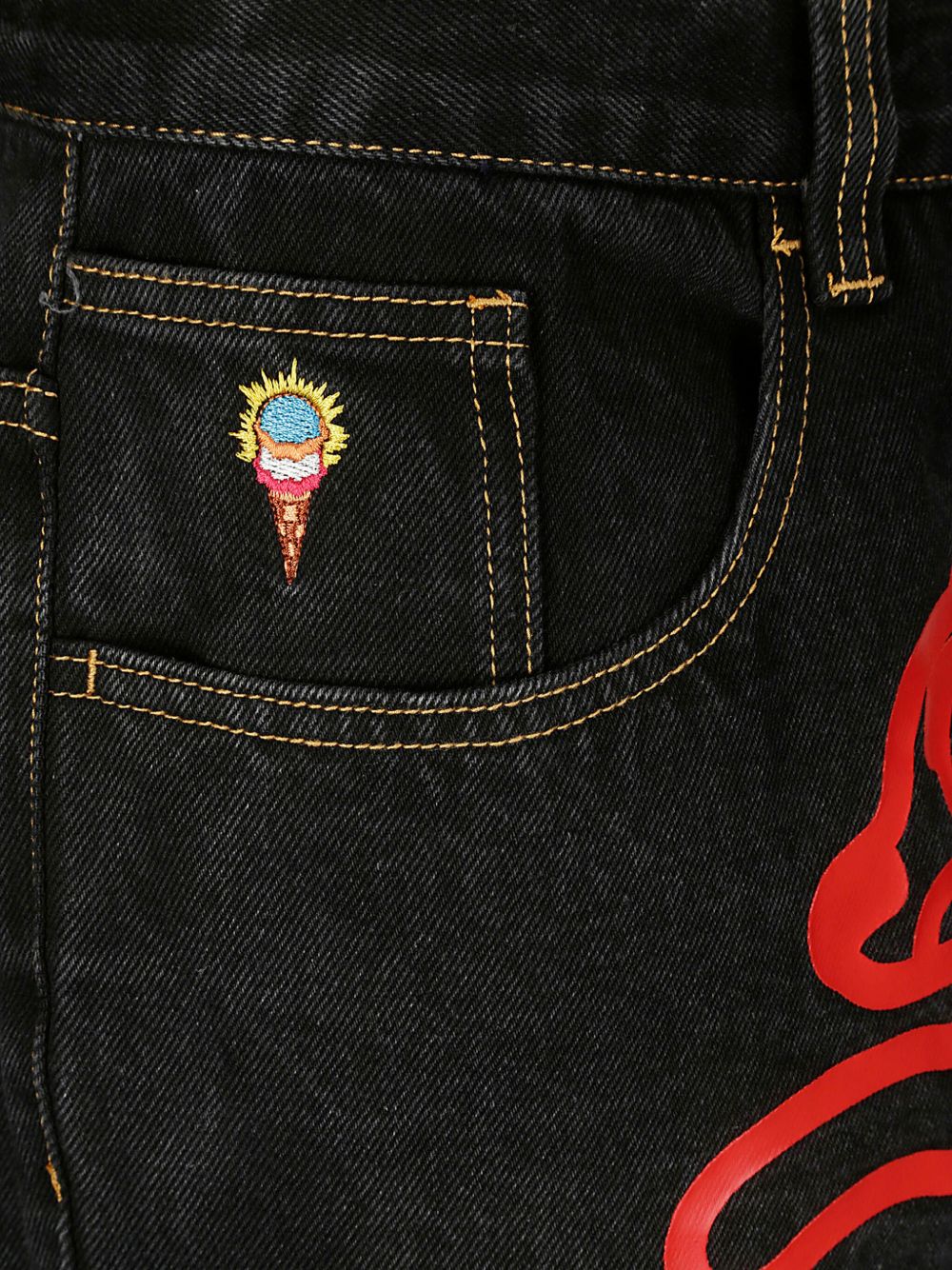 Running Dog-print jeans