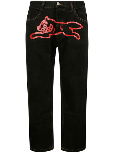 Running Dog-Print Jeans