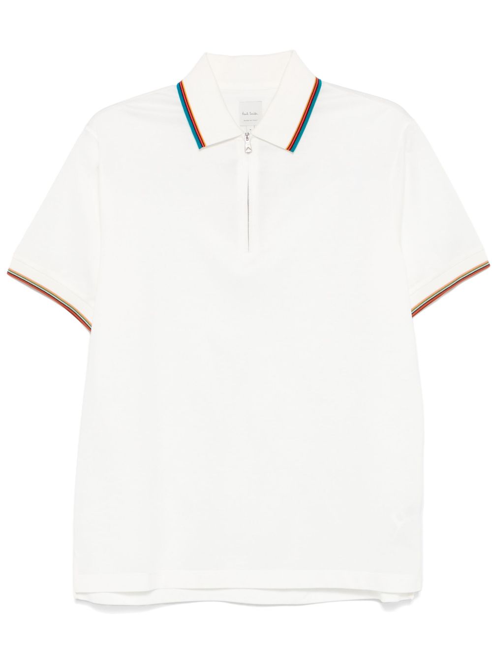 stripe-trim cotton polo shirt