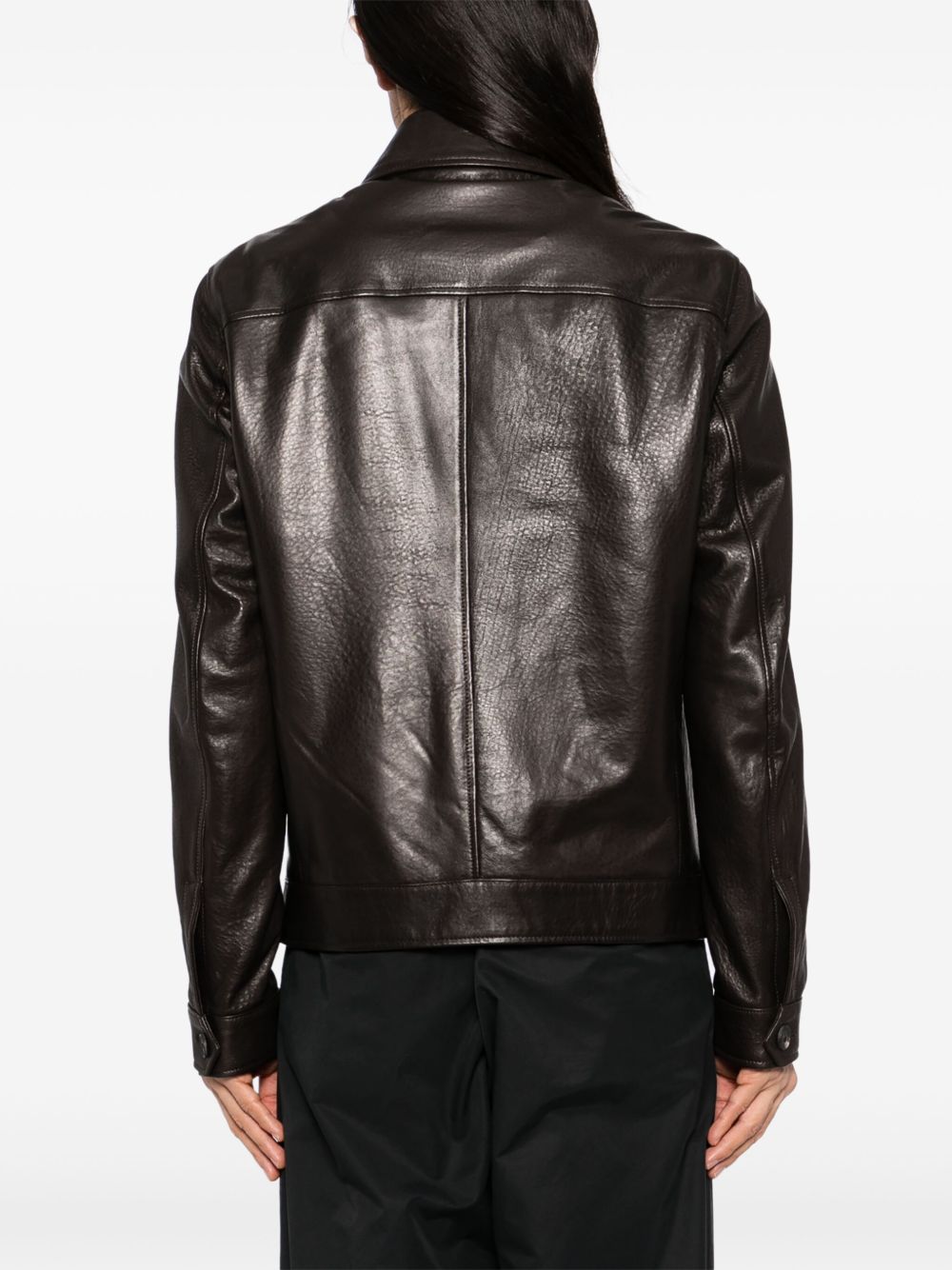 Zip-Up Leather Jacket