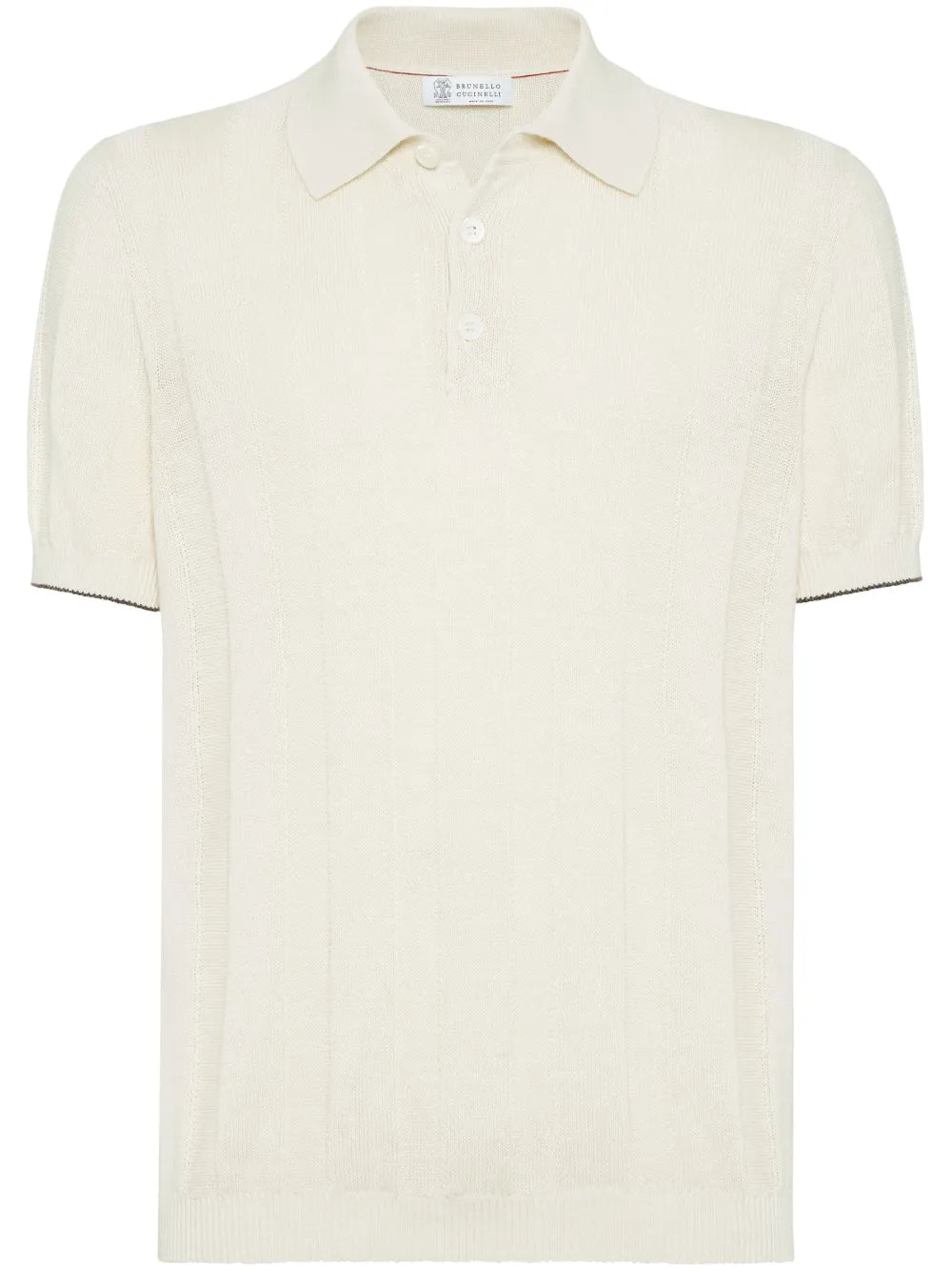 Ribbed-Knit Polo Shirt