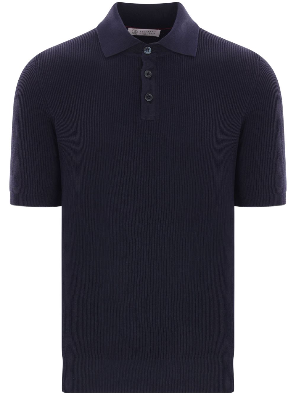 ribbed-knit polo shirt