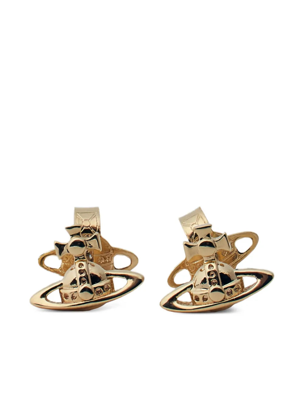 Orb-plaque stud earrings