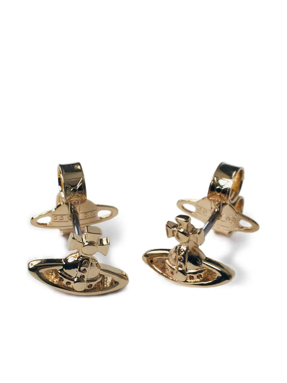 Orb-plaque stud earrings