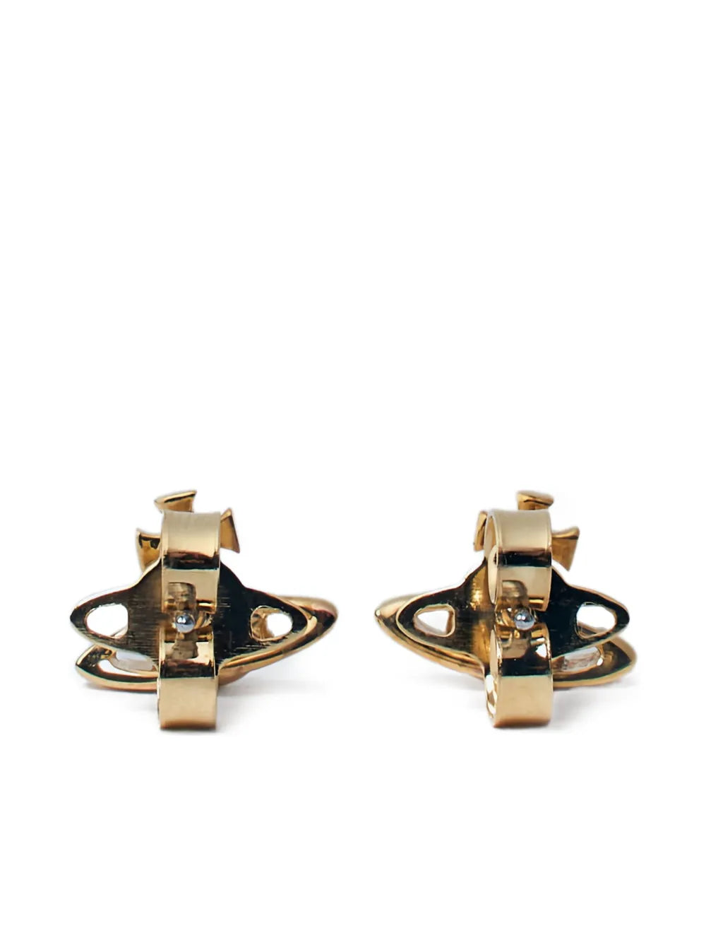 Orb-plaque stud earrings