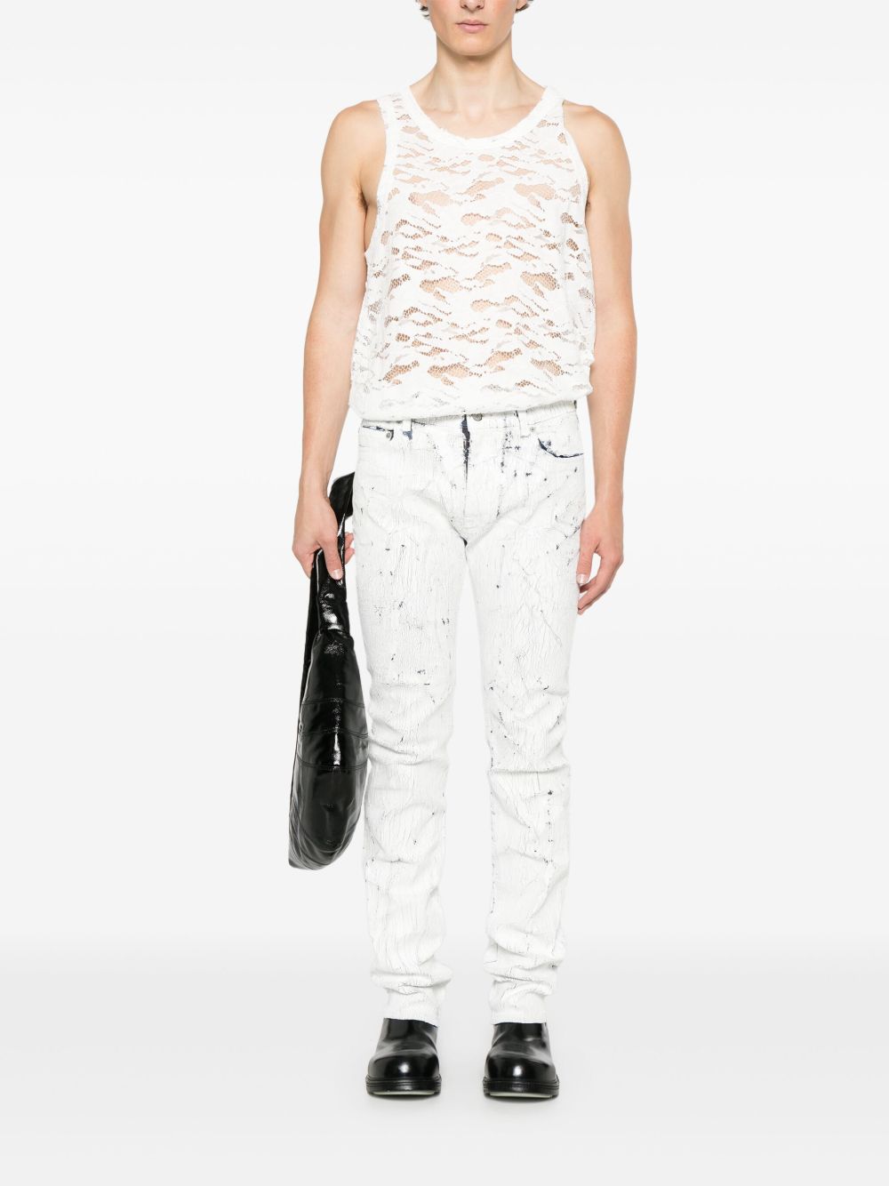 cracked-effect jeans