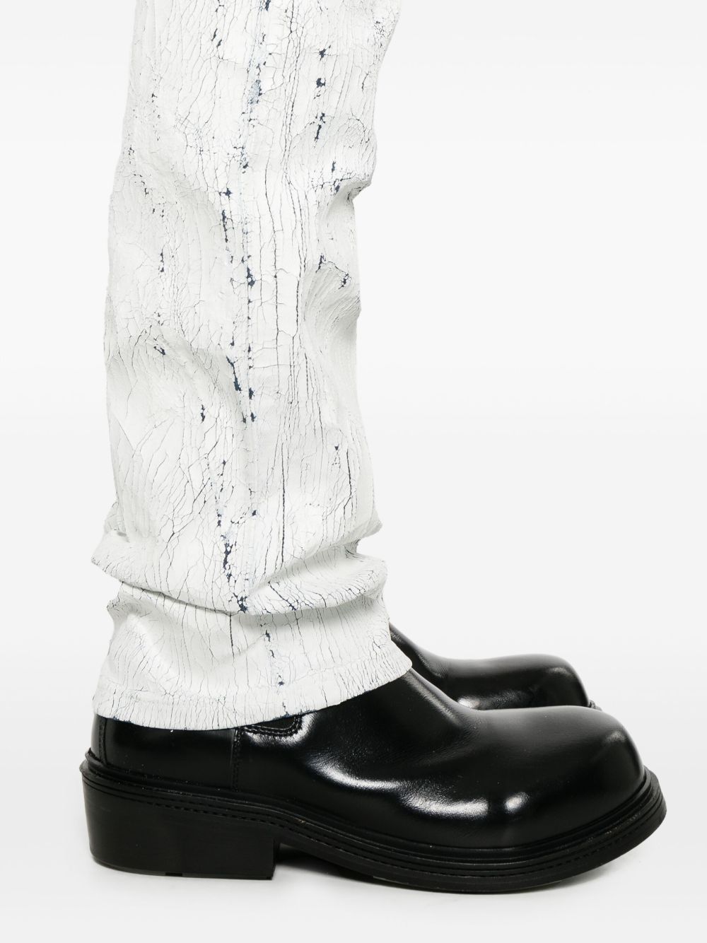 cracked-effect jeans