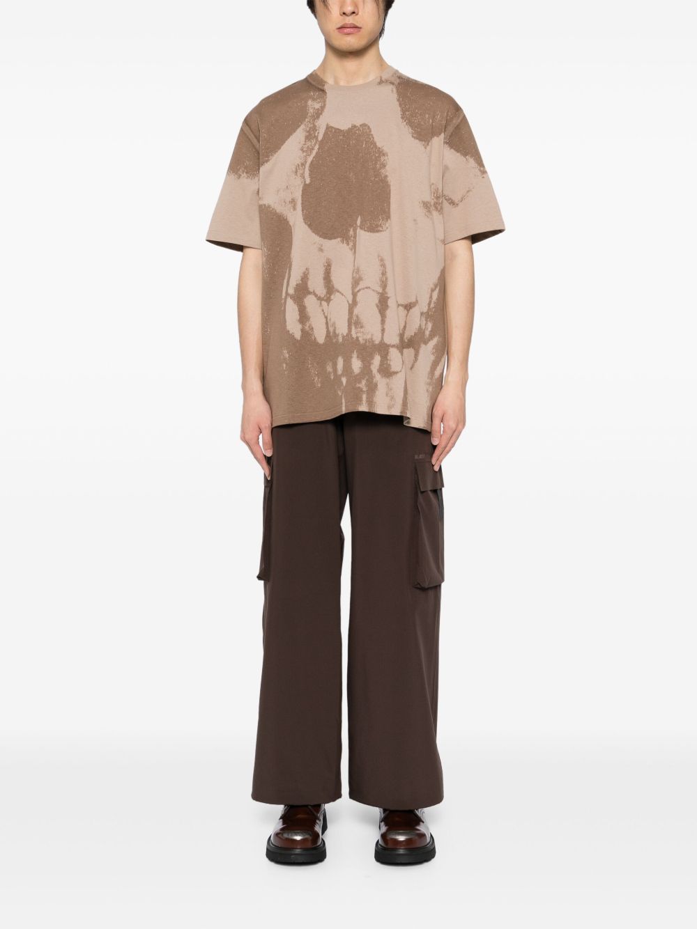 Exploded Skull Round Neck T-Shirt