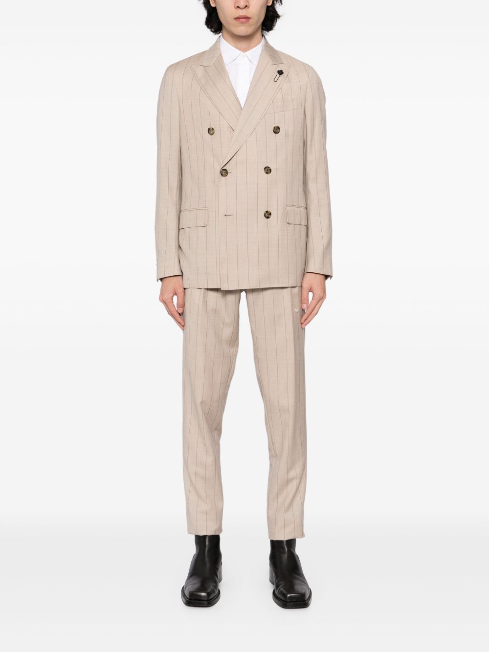 striped double breasted suit