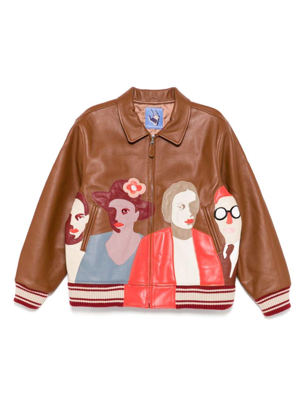 Patchwork Portrait Leather Jacket
