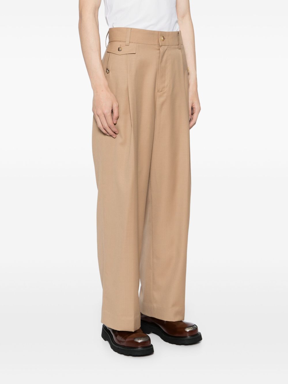 slashed wide-leg trousers