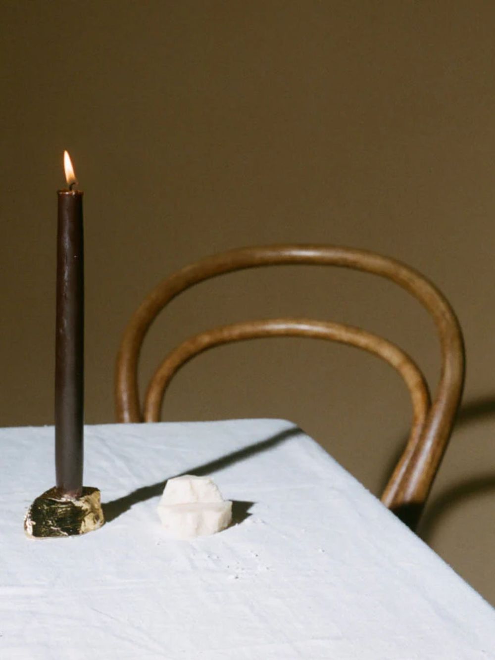 brushed candle holder  