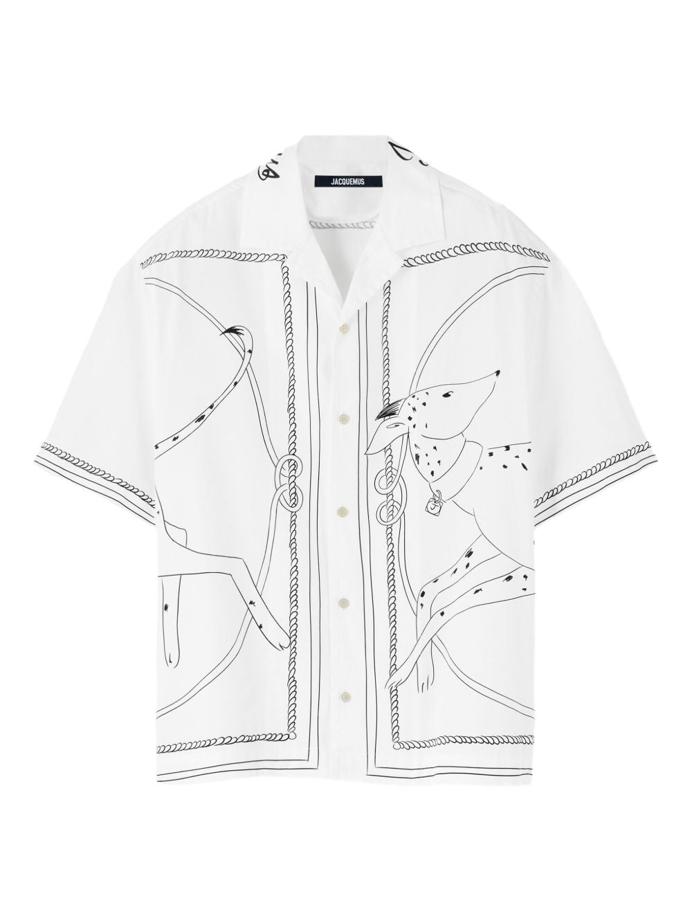 dog-print short-sleeve shirt