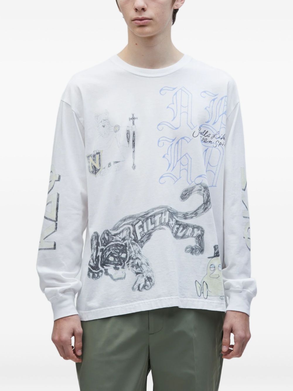 graphic-print long-sleeve T-shirt