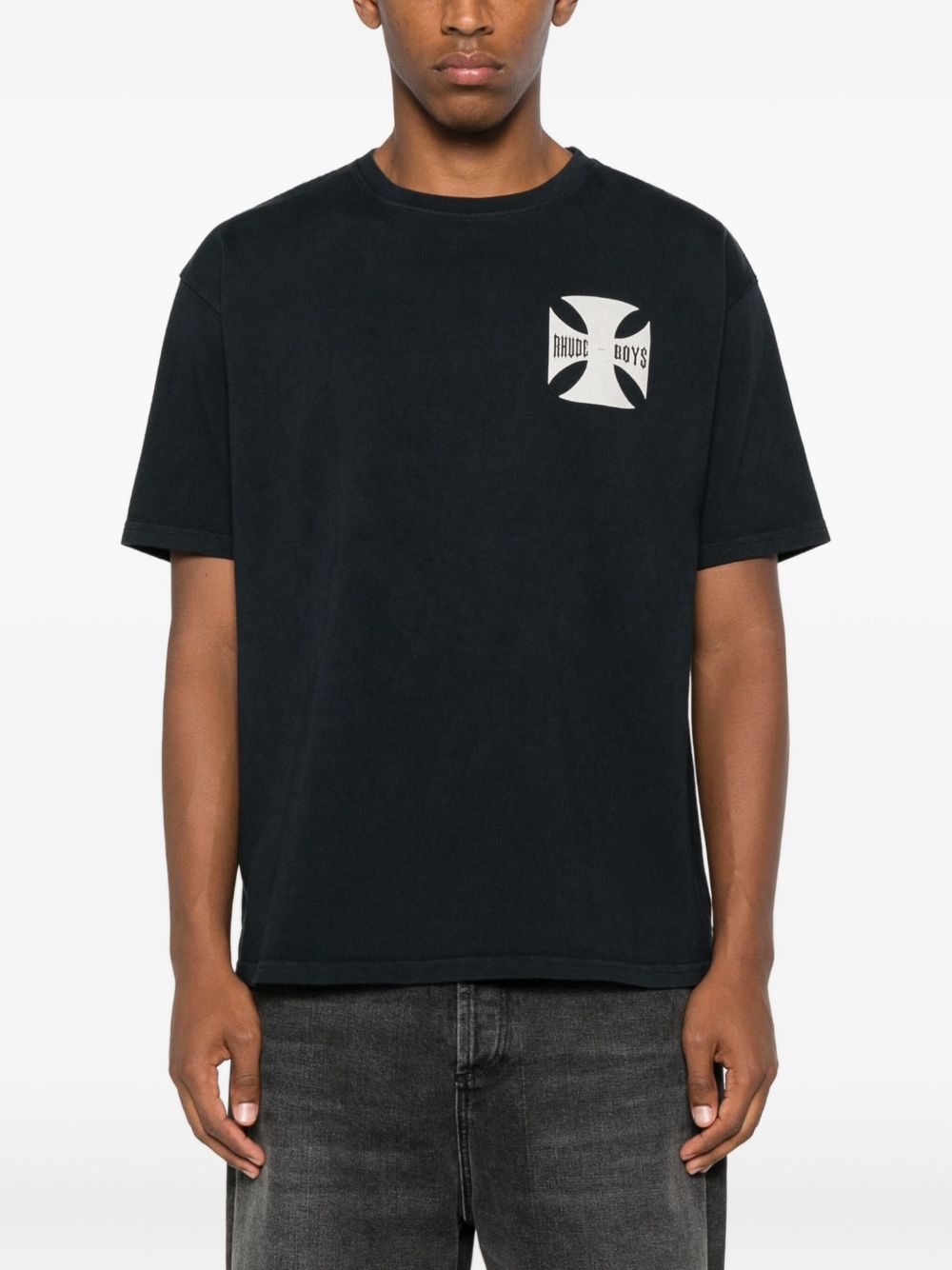 cross-embellished T-shirt