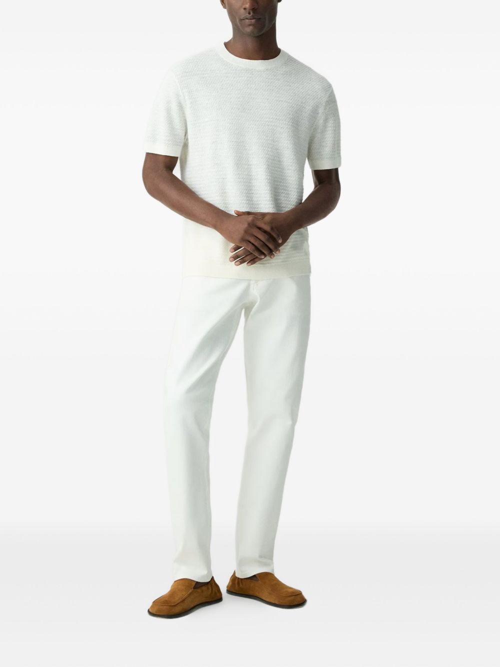 linen-blend T-shirt