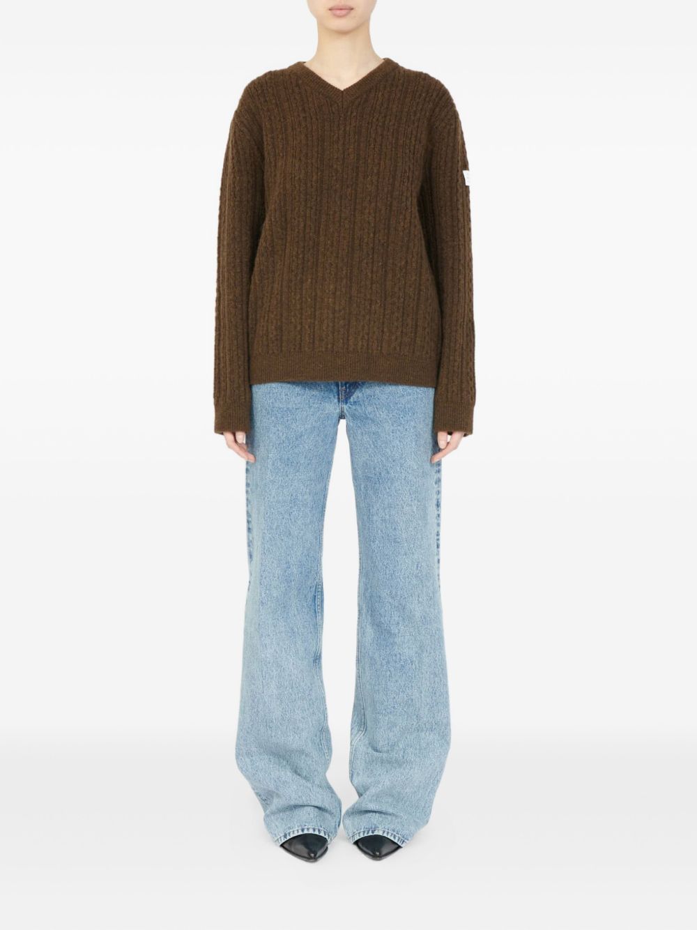 v-neck ribbed sweater