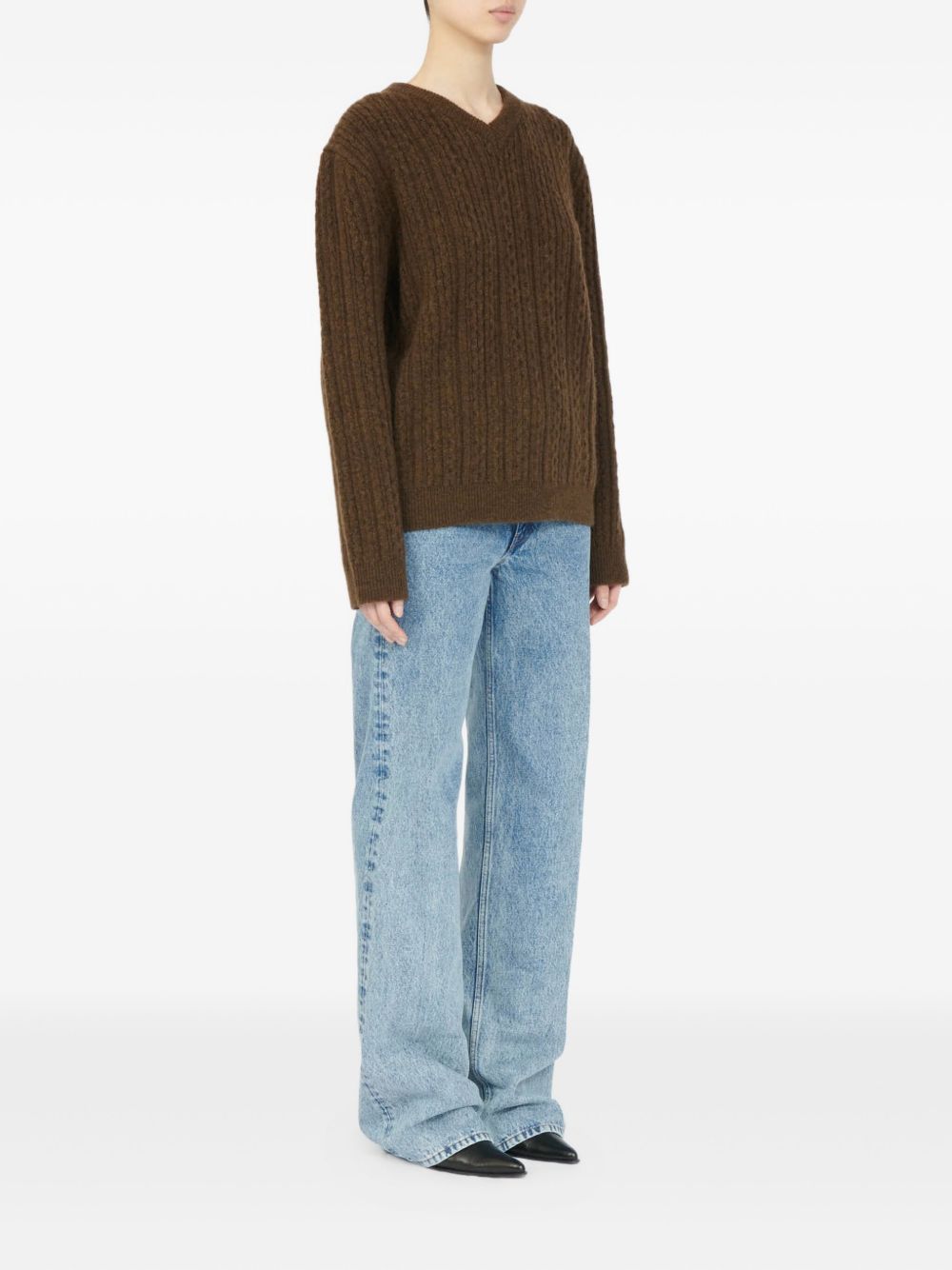 v-neck ribbed sweater
