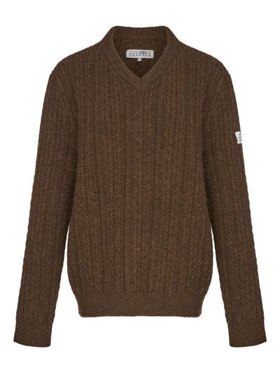 V-Neck Ribbed Sweater