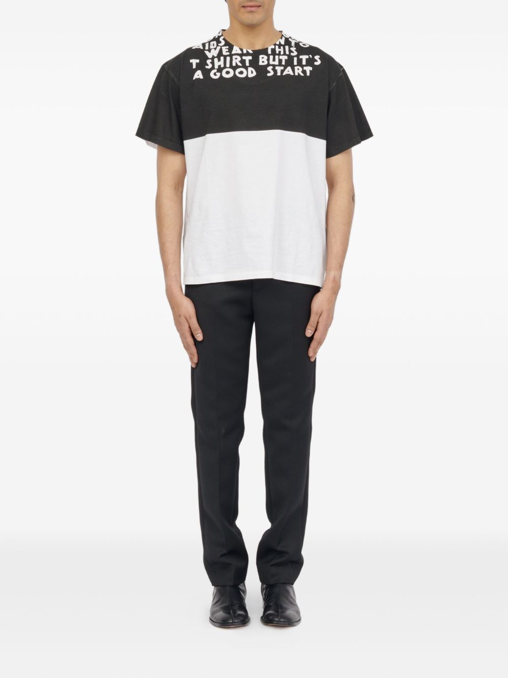 graphic-print panelled T-shirt
