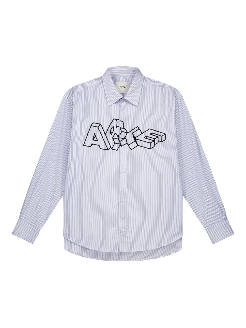 striped logo-print shirt