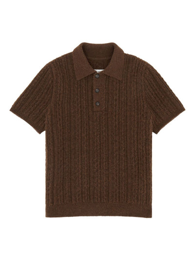 Cable-Knit Polo Shirt