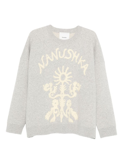 Floral-Embroidered Sweater