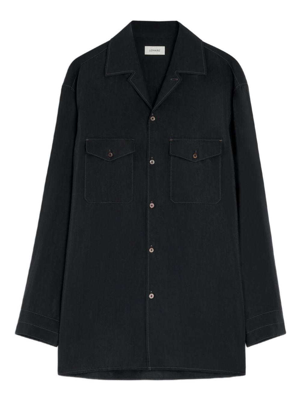 notched-collar fla-pocket shirt