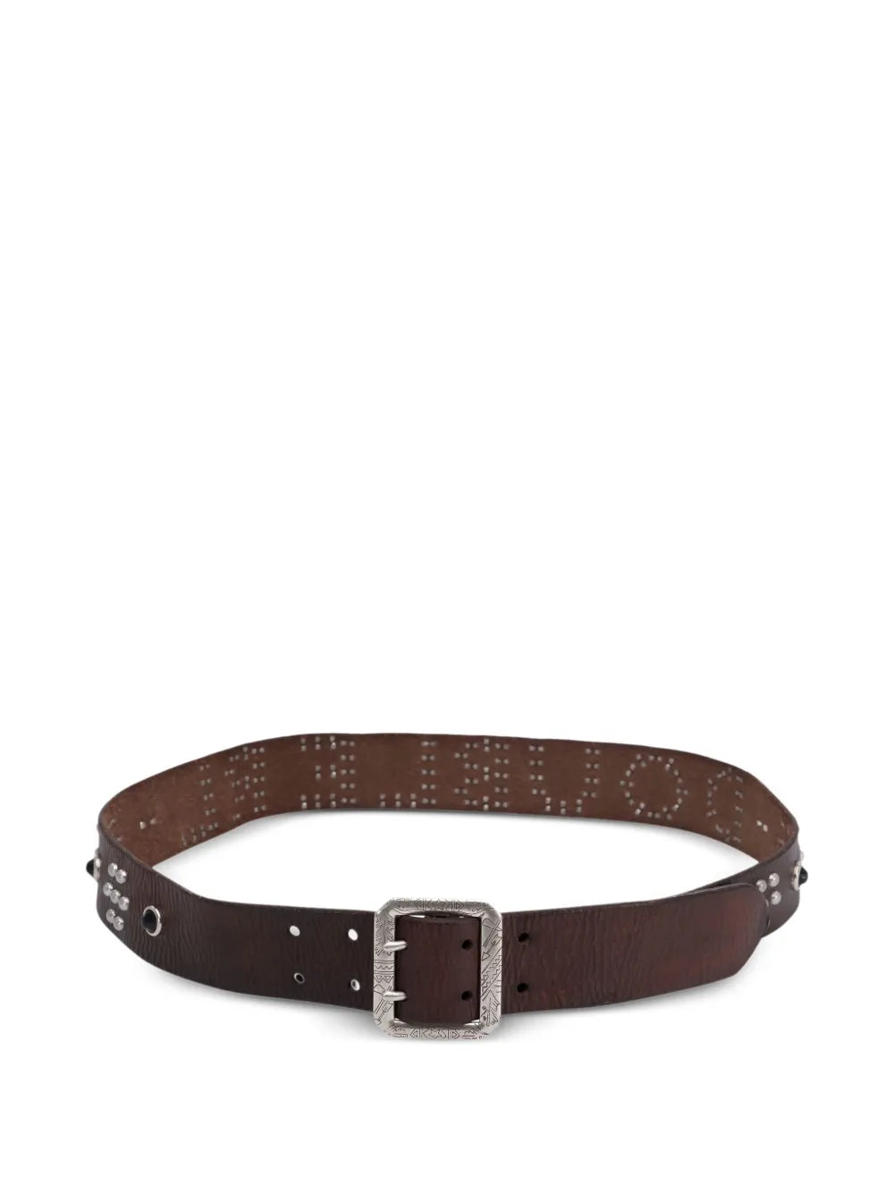studded-logo leather belt