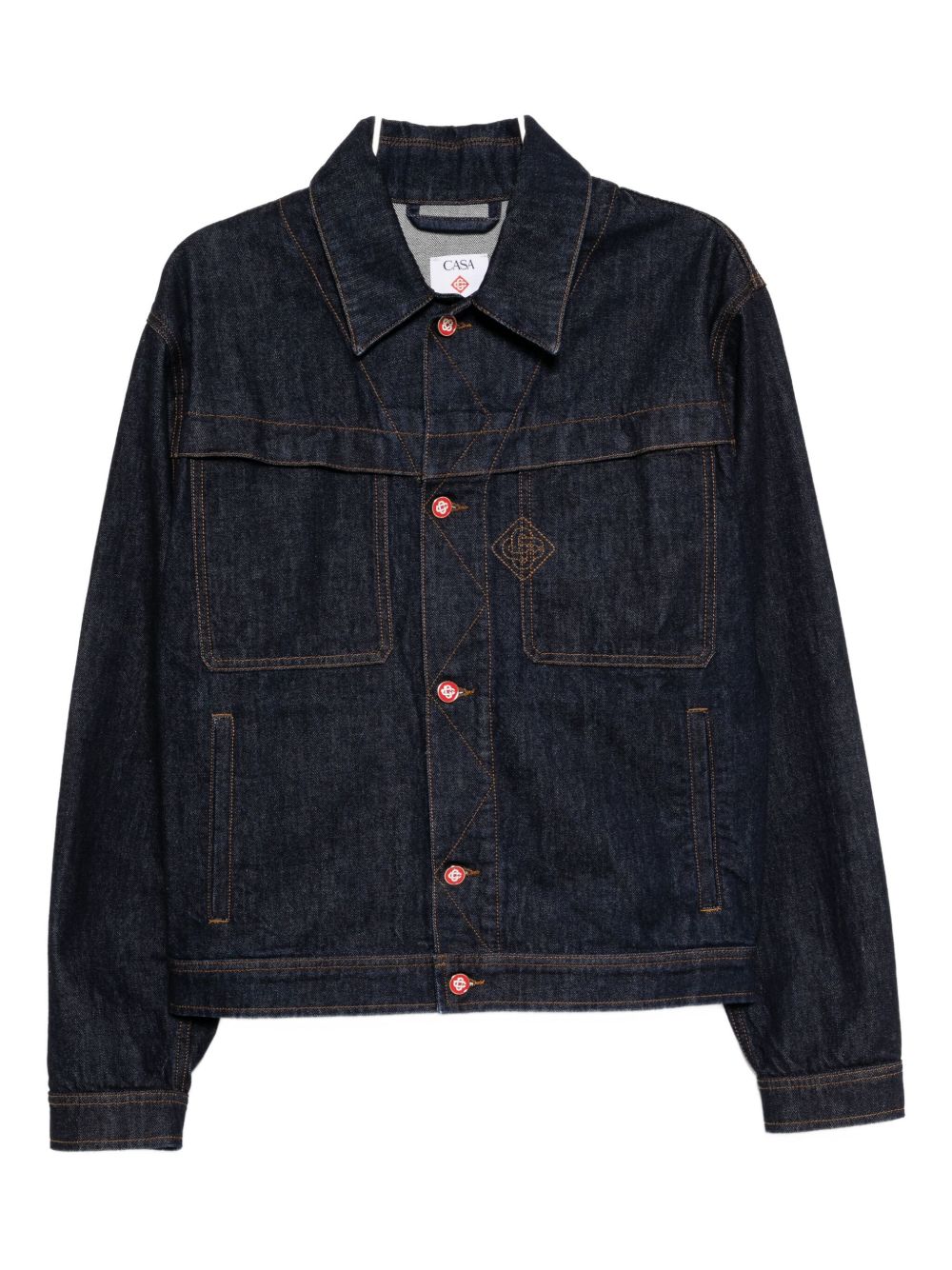 embroidered logo denim jacket