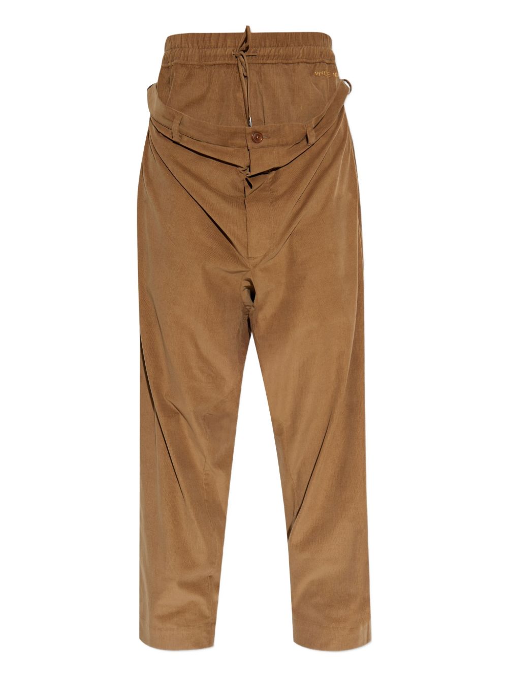 drawstring drop-crotch trousers