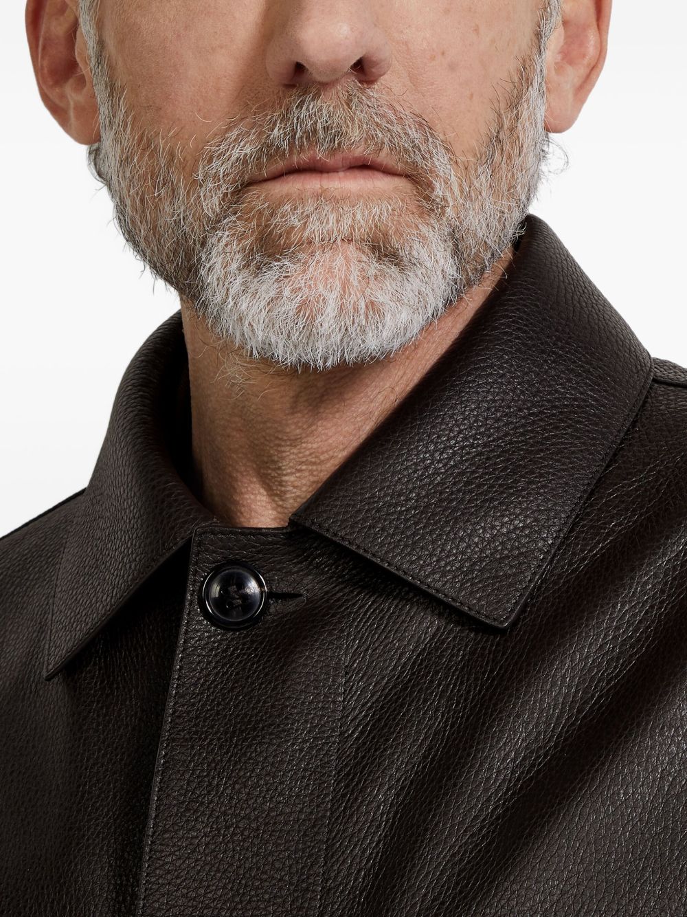 leather flap-pockets jacket