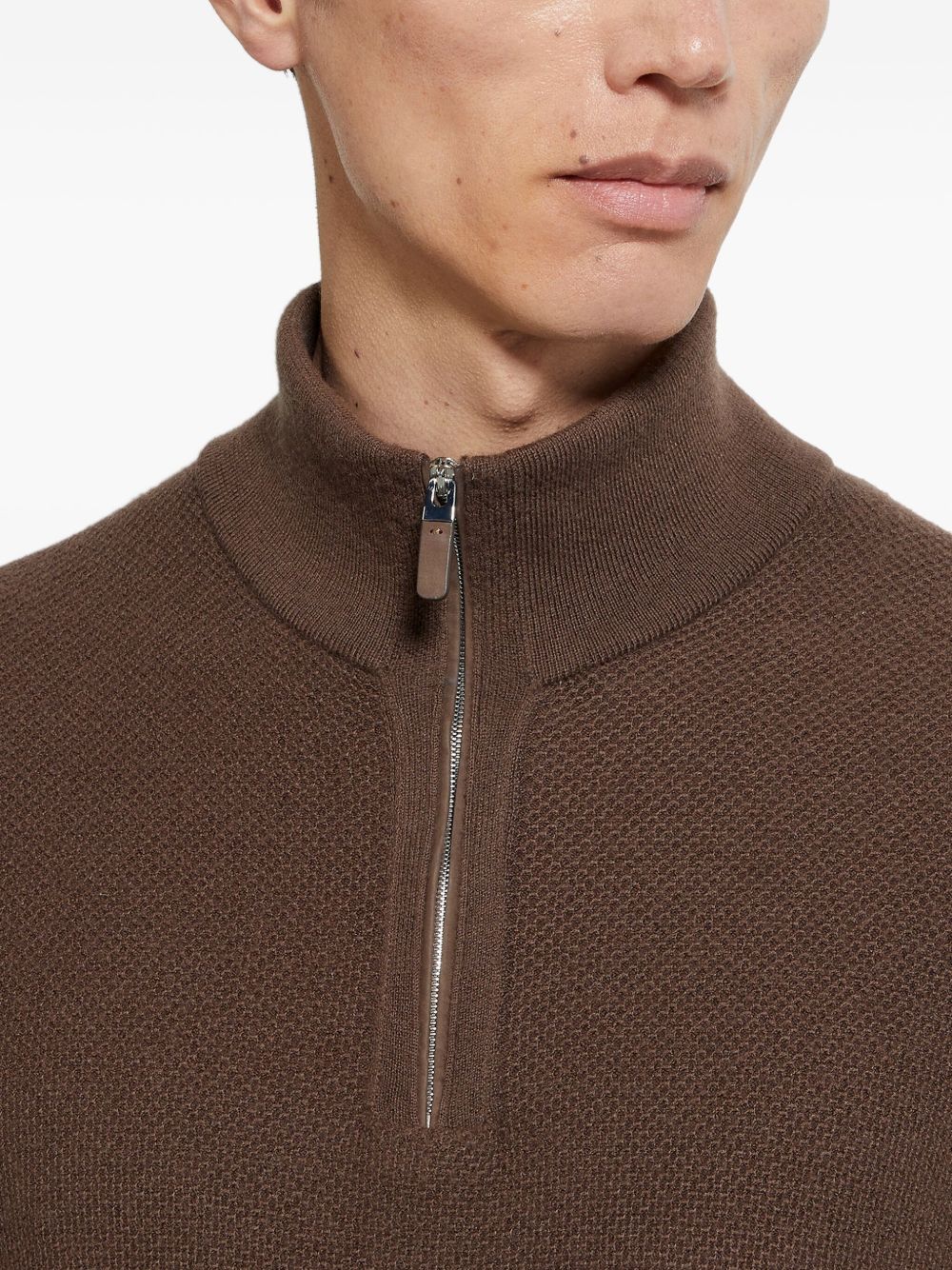 half-zip cashmere sweater