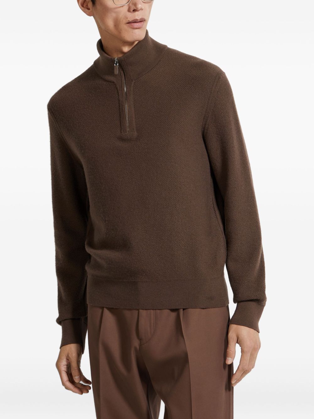 half-zip cashmere sweater