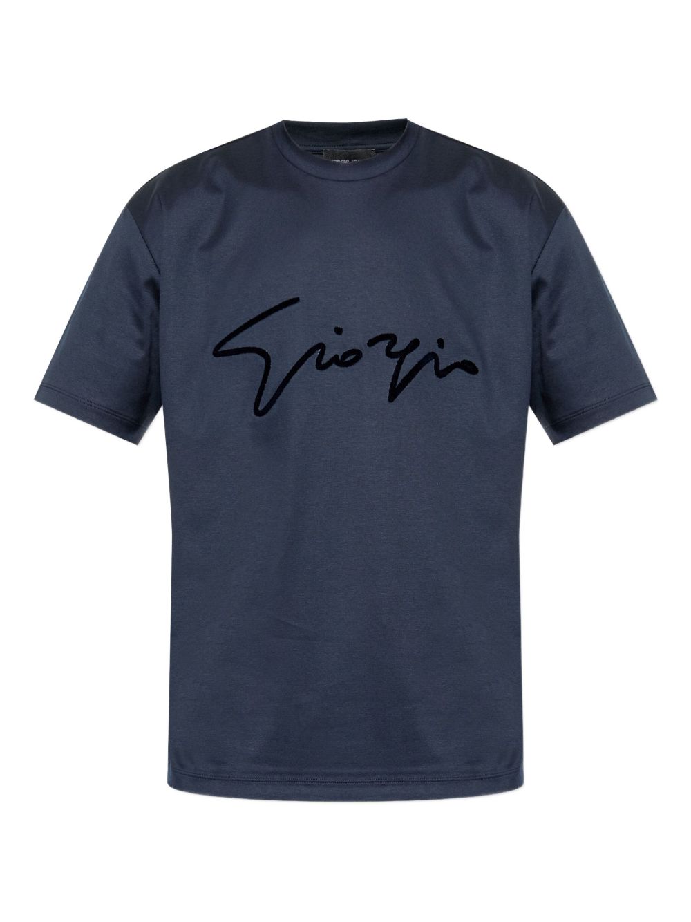 signature-embroidered cotton T-shirt