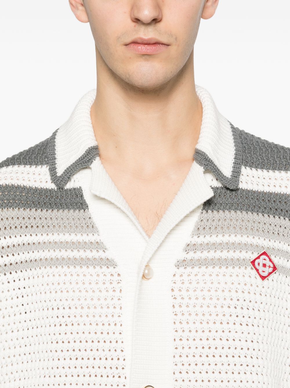 striped crochet shirt