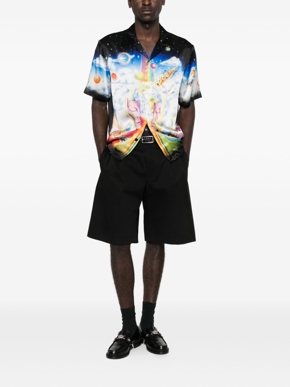 The Essential Experience cuban-collar graphic shirt