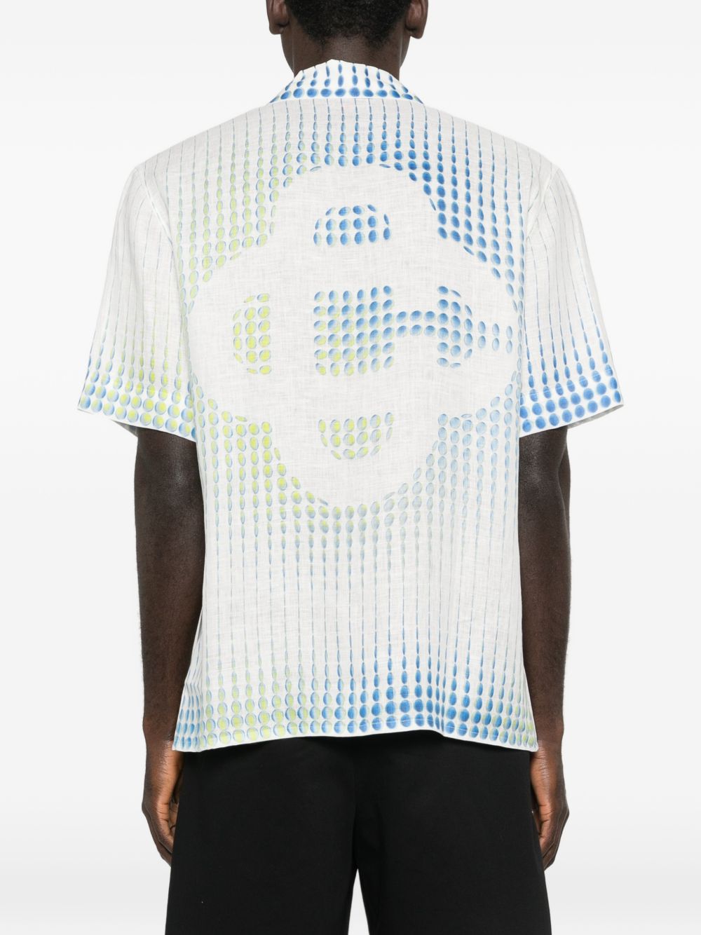 dots cuban-collar graphic shirt