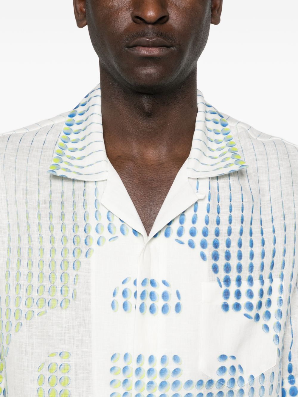 dots cuban-collar graphic shirt