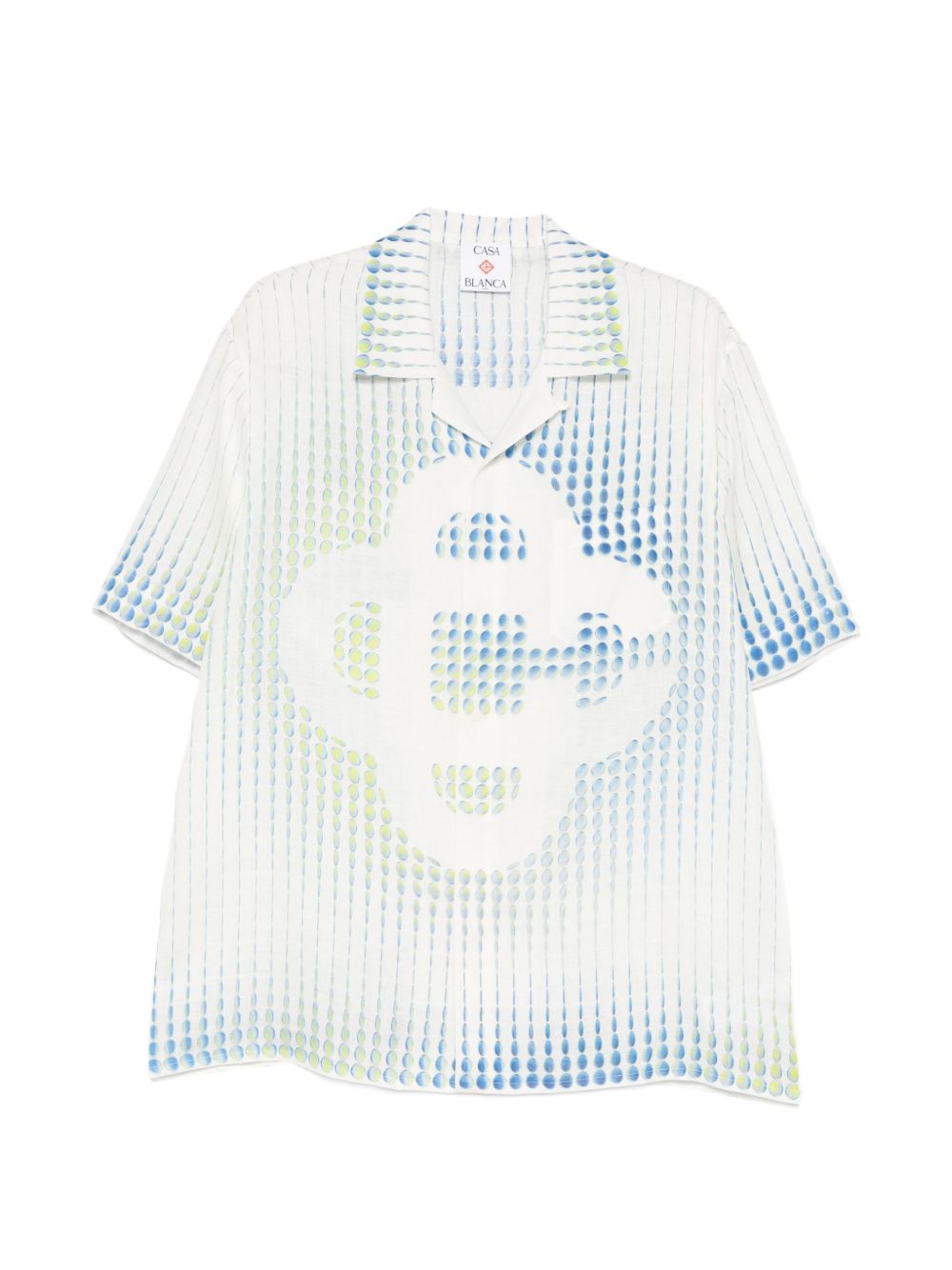 dots cuban-collar graphic shirt