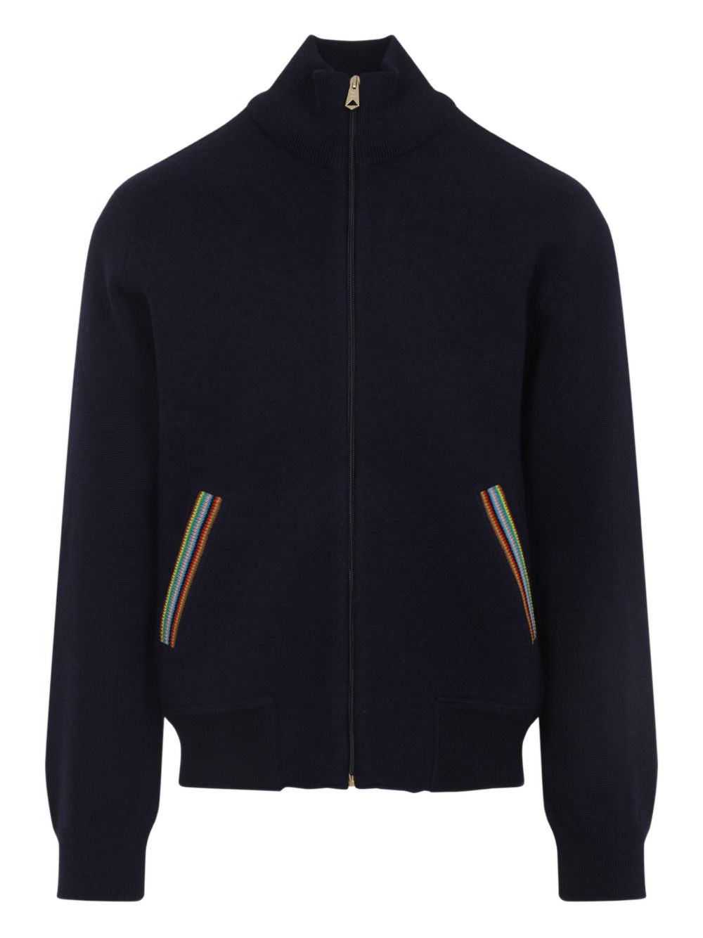 zip-up striped jacket