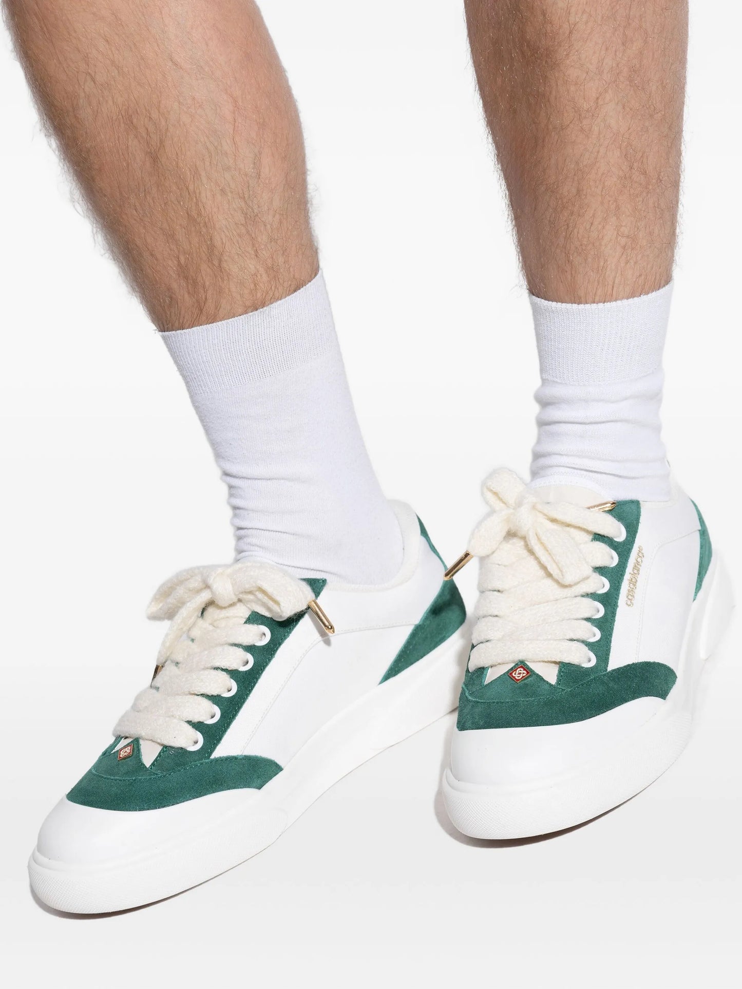 Suede Leather Panelled Sneakers