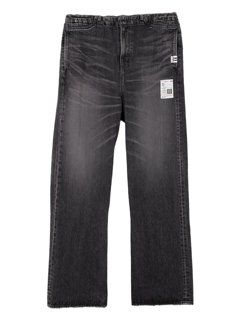 elastic-waist patch-pocket jeans