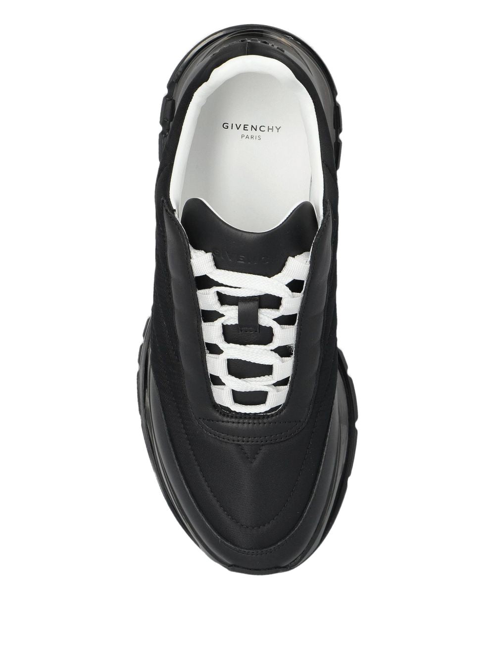 quilted transparent-sole sneakers