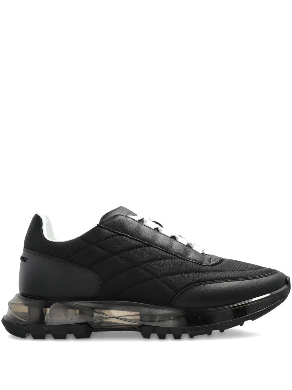quilted transparent-sole sneakers