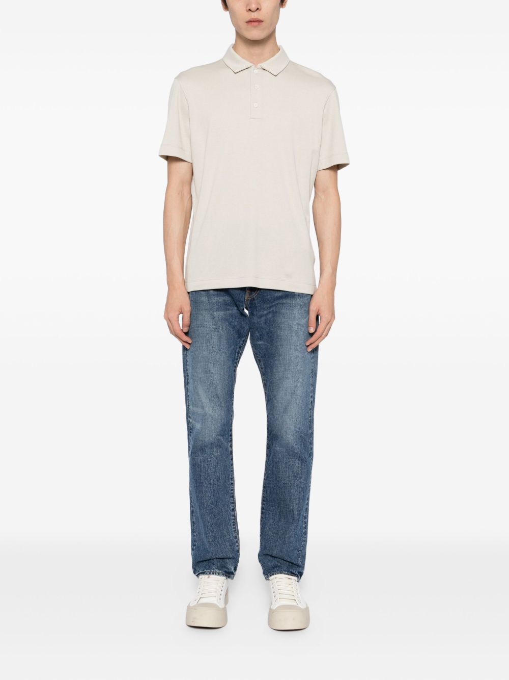 cotton-blended polo shirt