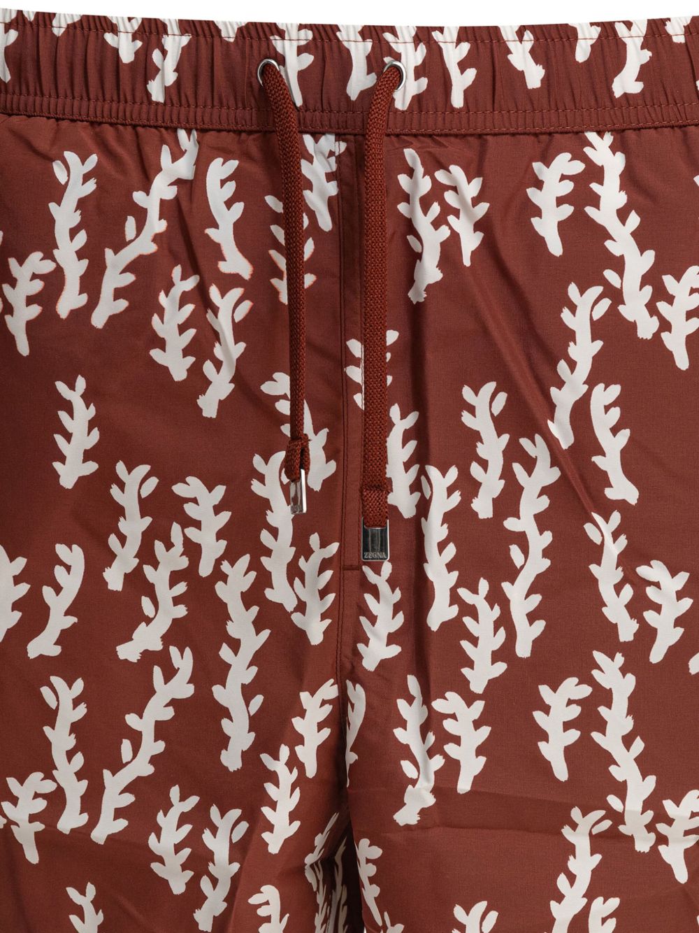 leaf-print swim shorts