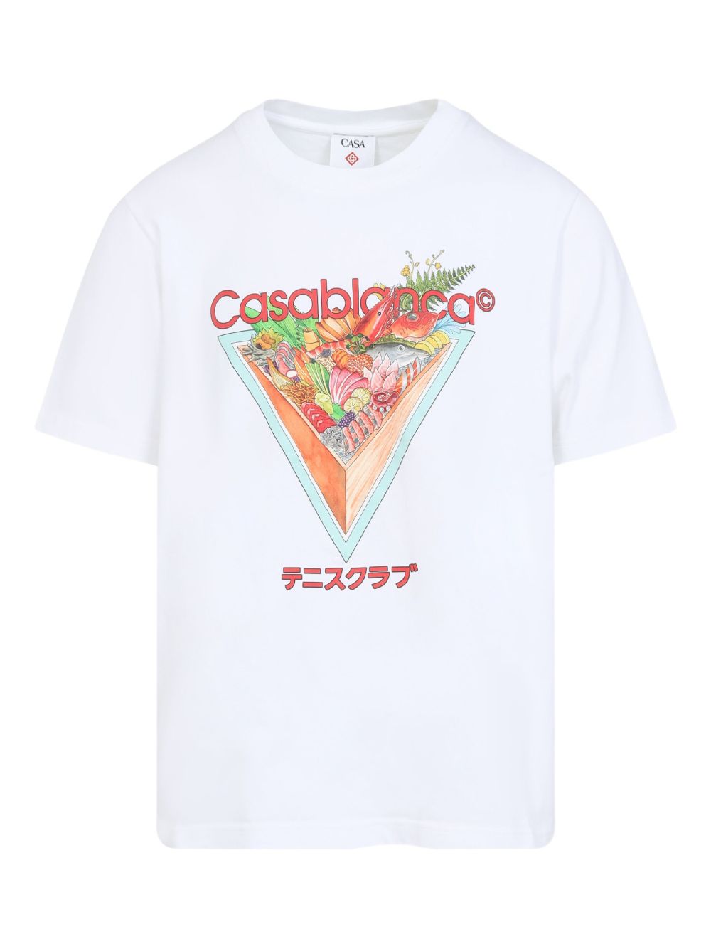 Tennis Club Icon triangle-print graphic T-shirt
