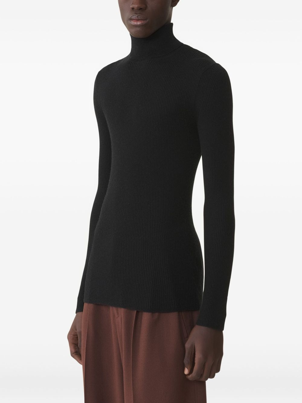 ribbed turtleneck sweater