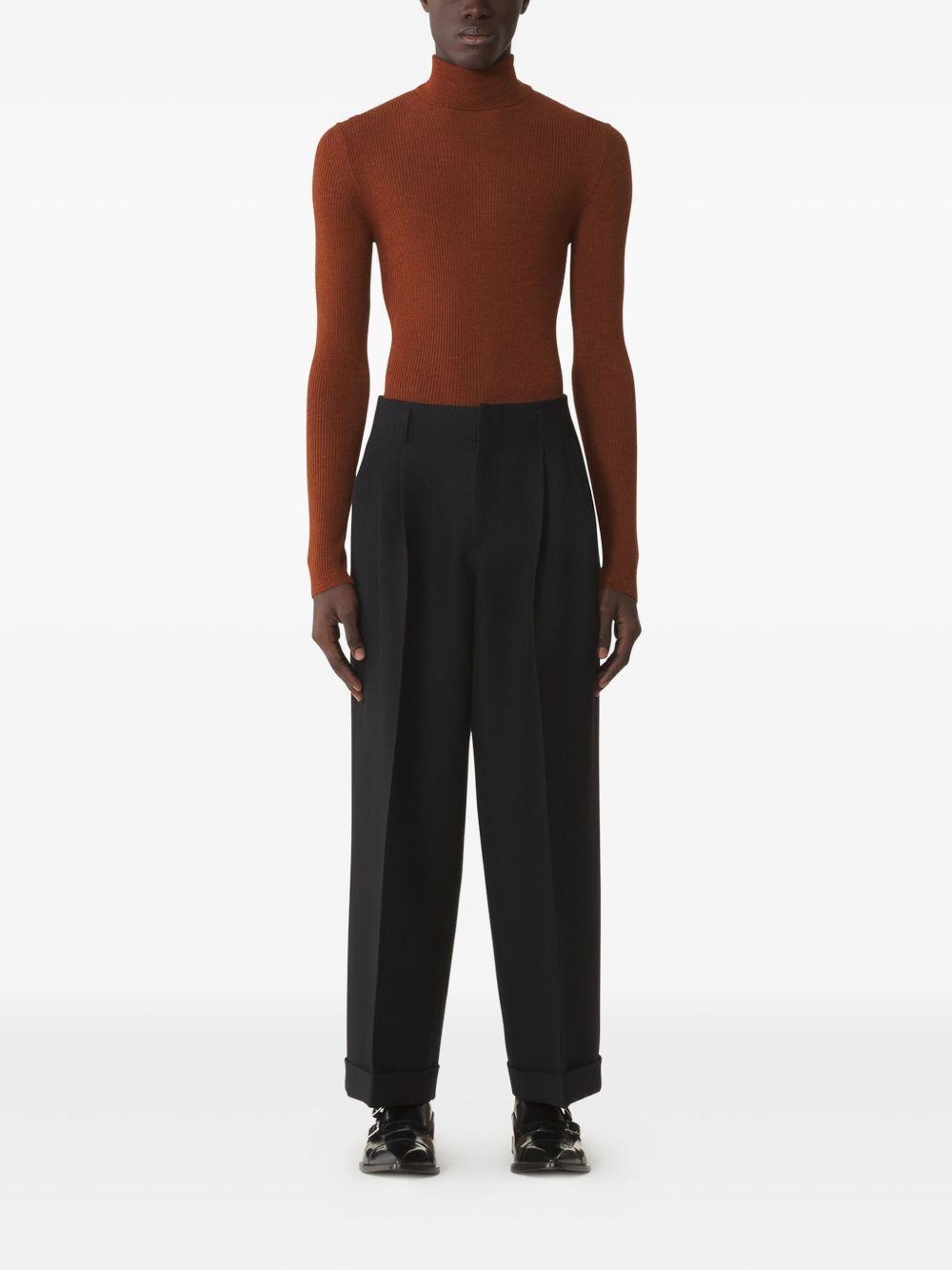 ribbed turtleneck sweater